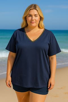 Immagine di CURVY GIRL V NECK COTTON T SHIRT